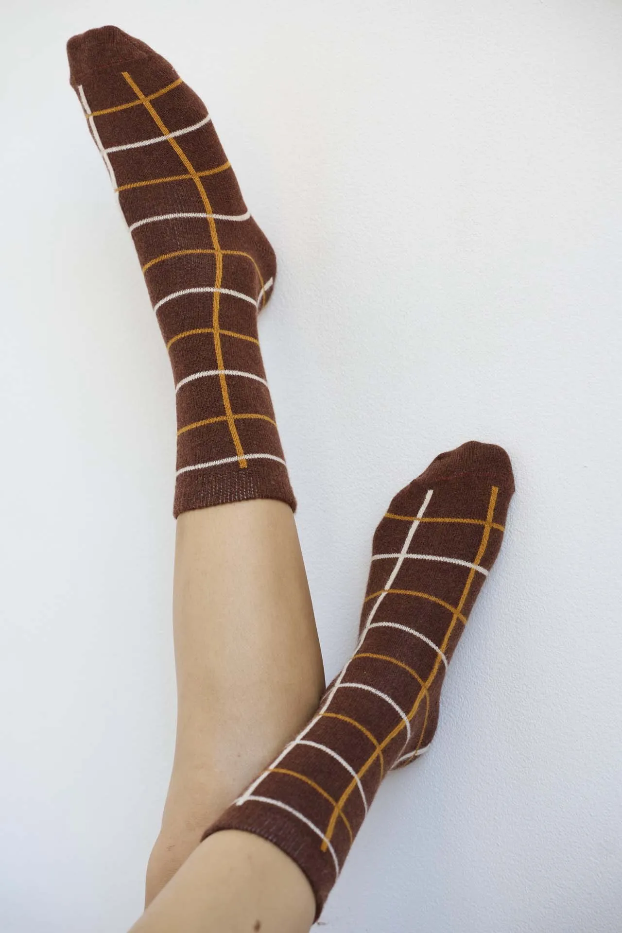 Windowpane Crew Socks in Acorn sold by Jamie Haller