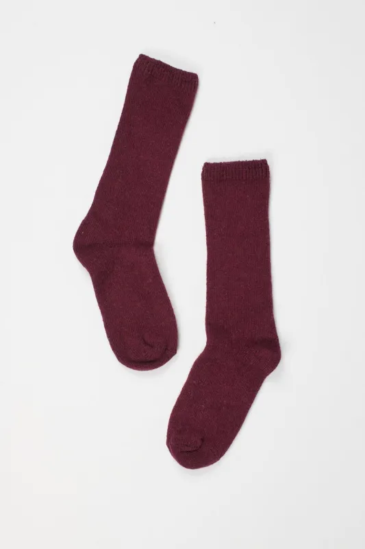 Solid Crew Socks in Burgundy sold by Jamie Haller