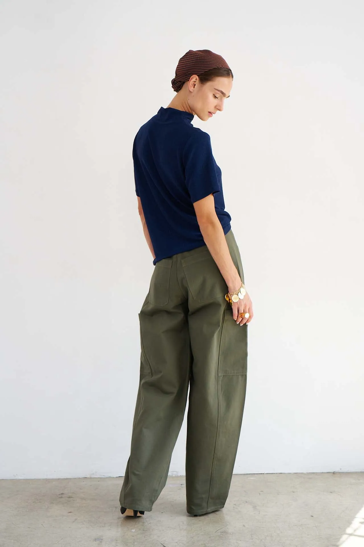 The Cowl Tee in Blue Lame sold by Jamie Haller product image thumbnail 5