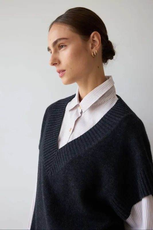 The Sweater Vest in Charcoal sold by Jamie Haller