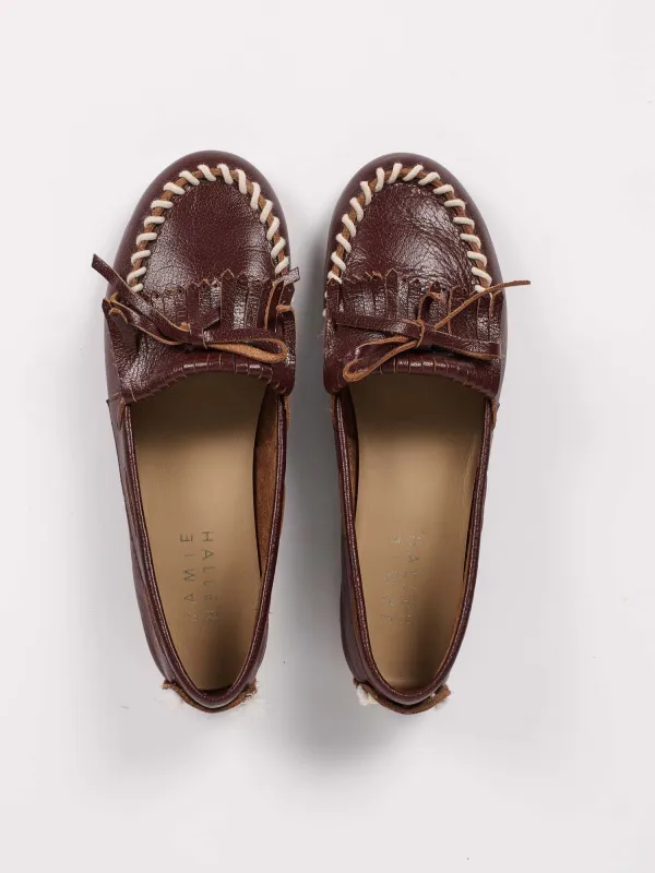 The Camp Loafer in Bright Burgundy sold by Jamie Haller