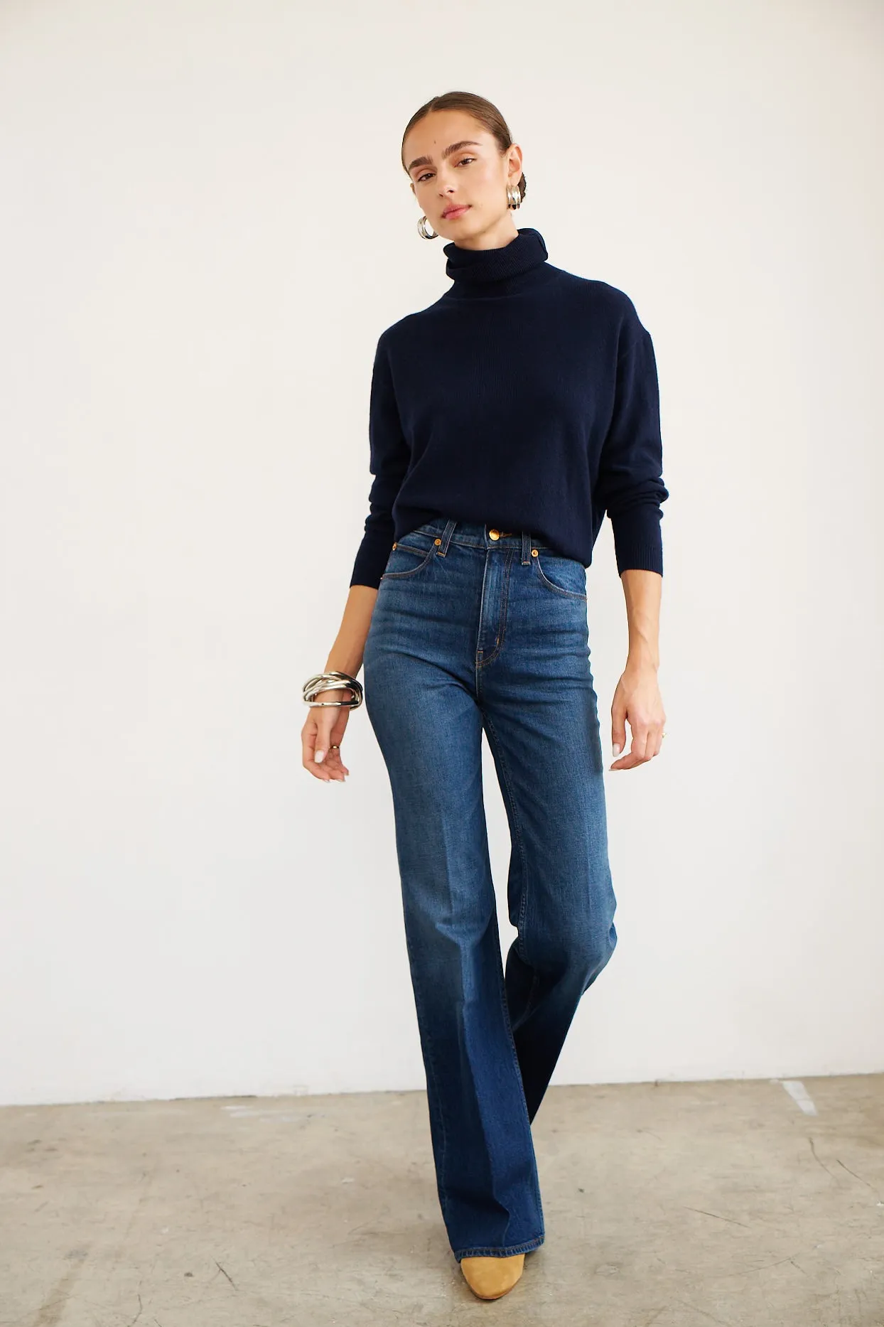 The Crease Jean in Distressed Dark sold by Jamie Haller