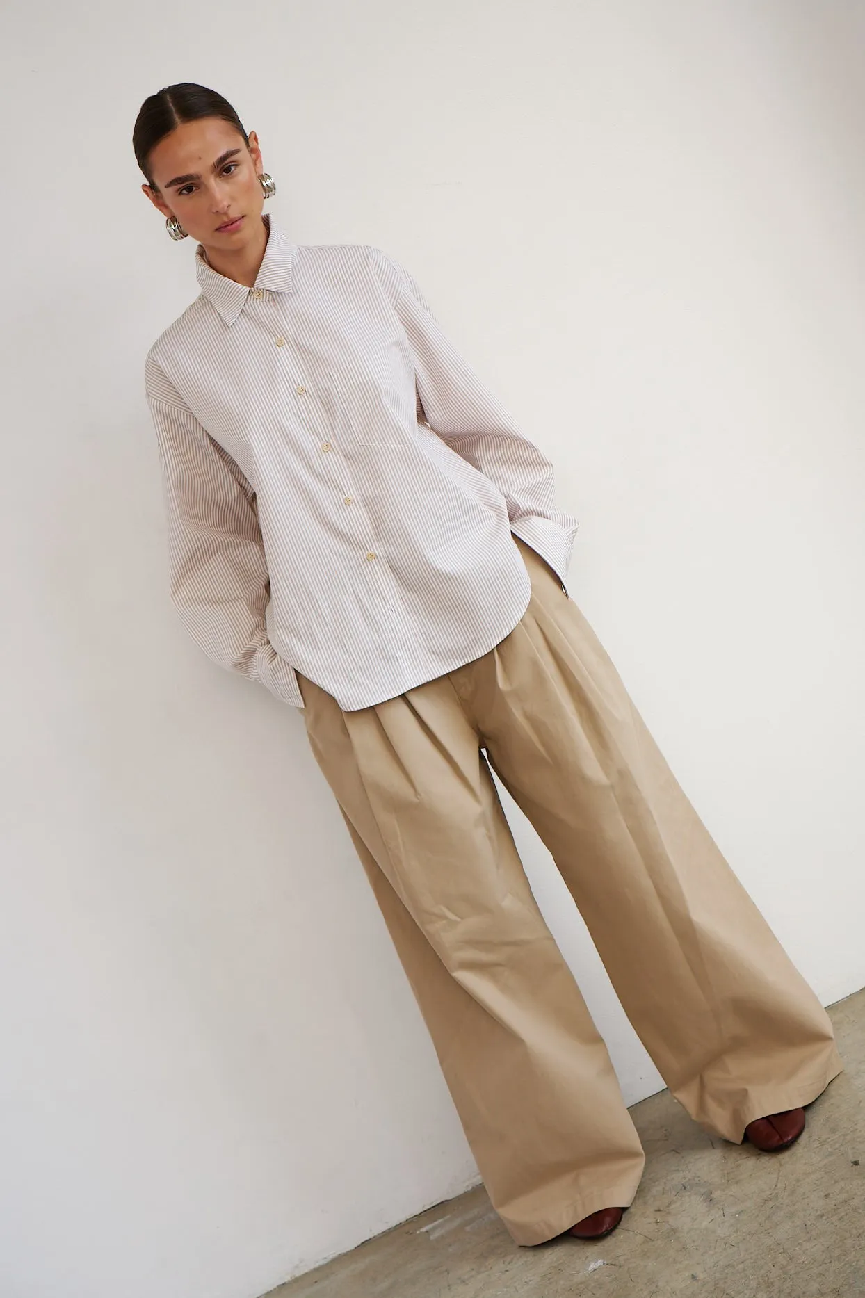The Triple Pleat Pant in Tan sold by Jamie Haller product image thumbnail 2