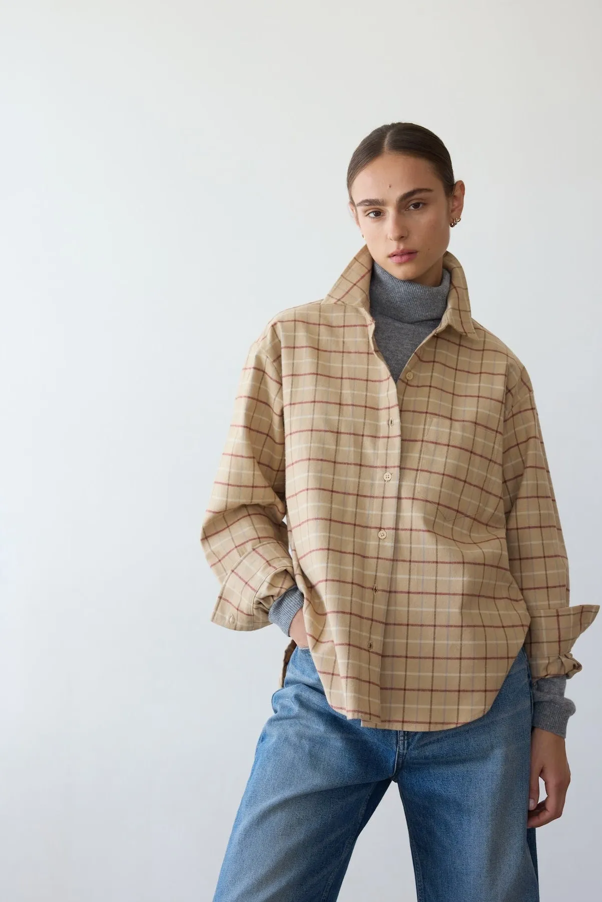 The Weekend Shirt in Honey Plaid sold by Jamie Haller product image thumbnail 2