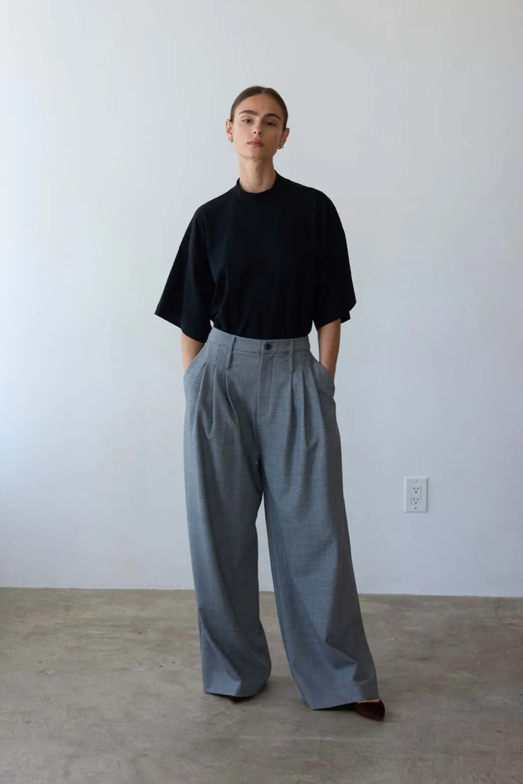 The Triple Pleat Trouser in Pepper sold by Jamie Haller product image thumbnail 3