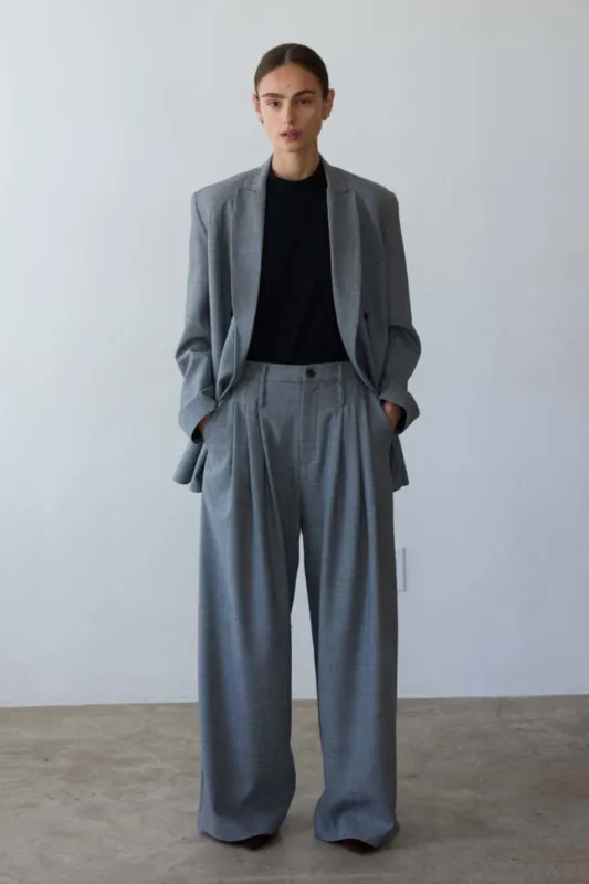 The Triple Pleat Trouser in Pepper made by Jamie Haller