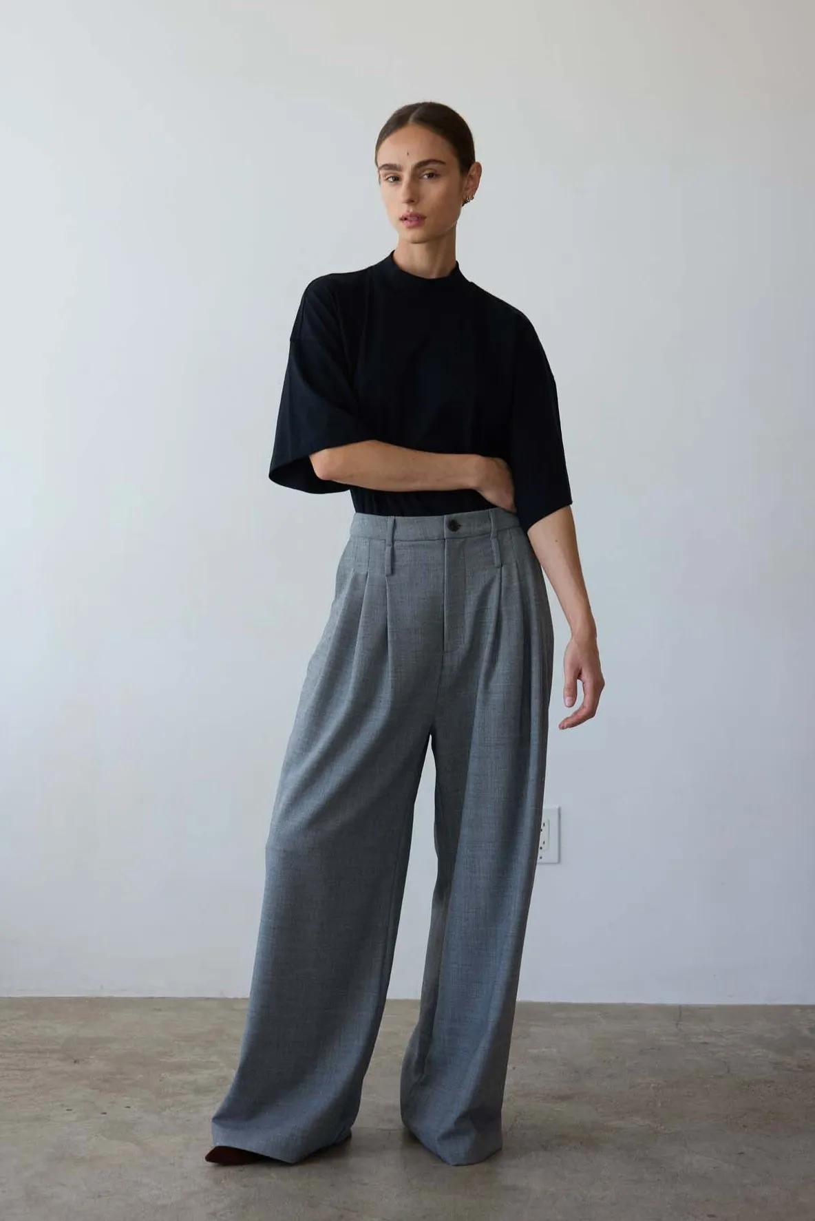 The Triple Pleat Trouser in Pepper sold by Jamie Haller product image thumbnail 5