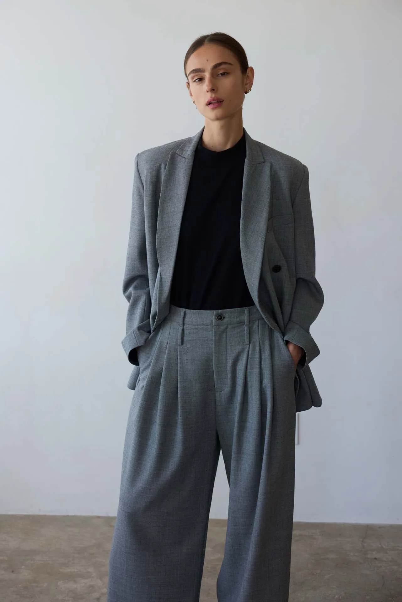 The Triple Pleat Trouser in Pepper sold by Jamie Haller product image thumbnail 4