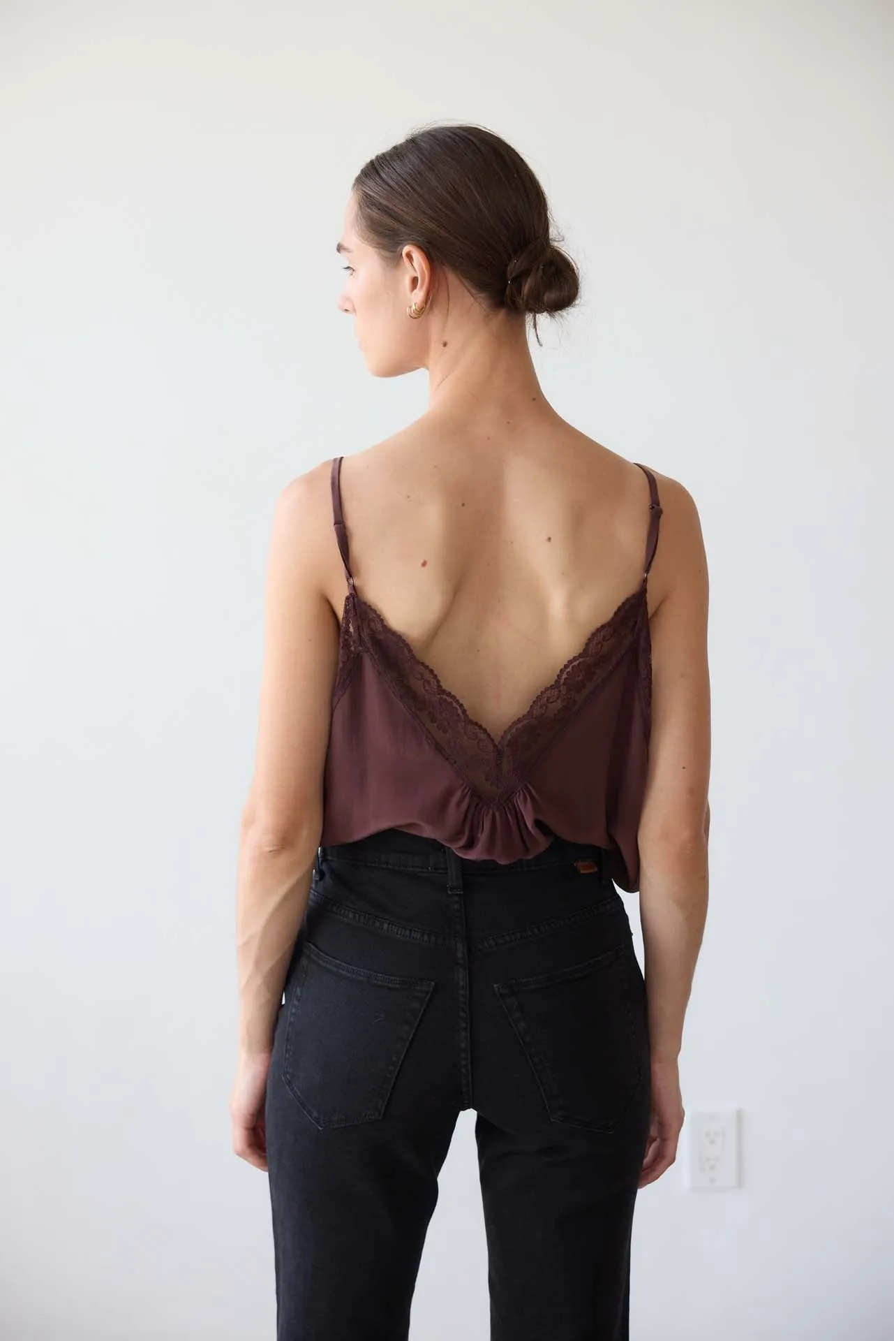 The Deep V Cami in Burgundy sold by Jamie Haller product image thumbnail 2