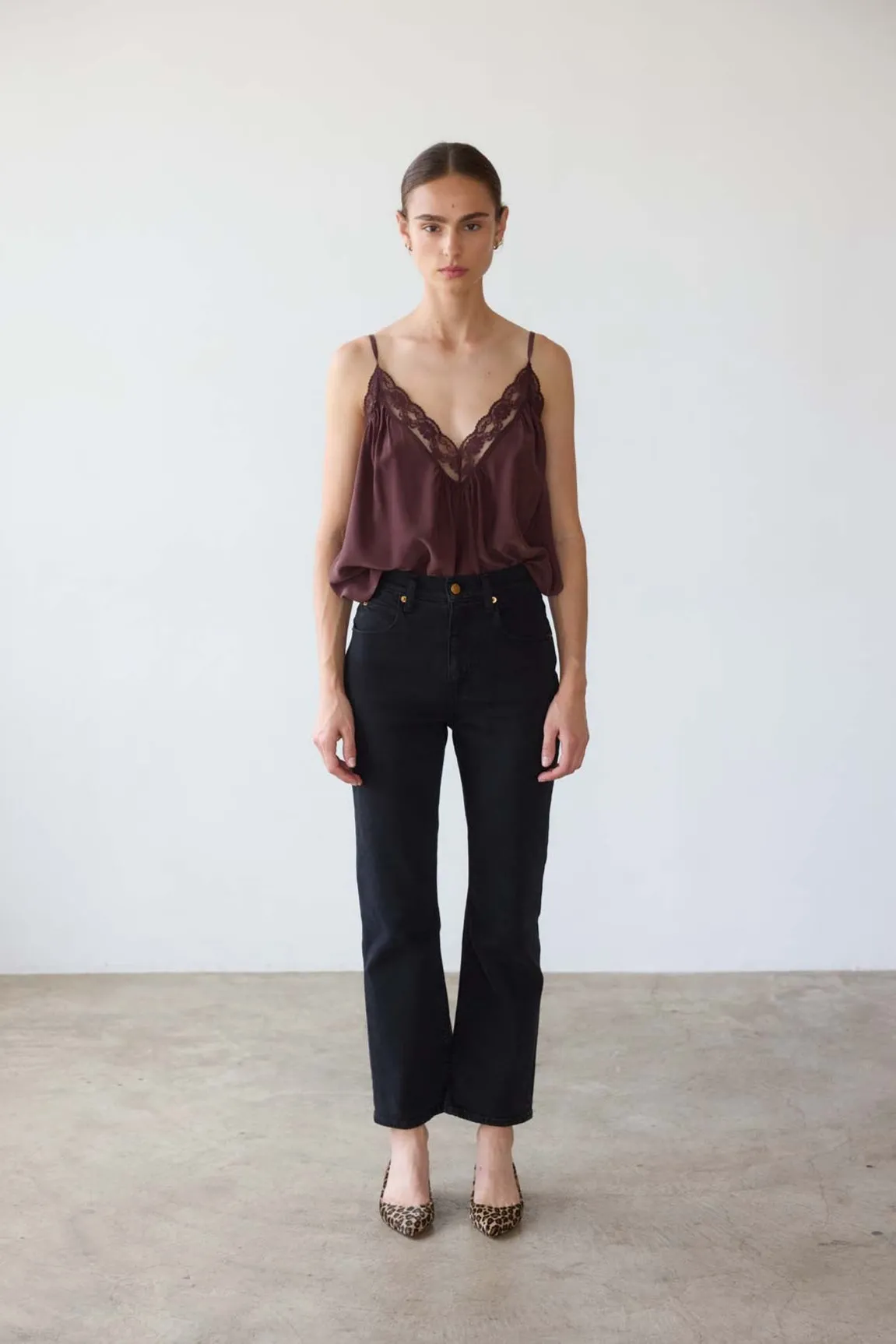 The Deep V Cami in Burgundy sold by Jamie Haller product image thumbnail 4