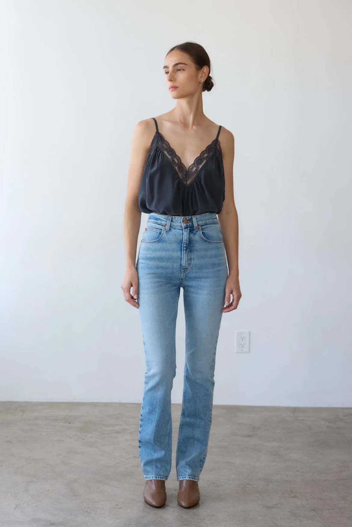 The Deep V Cami in Dark Grey sold by Jamie Haller product image thumbnail 5