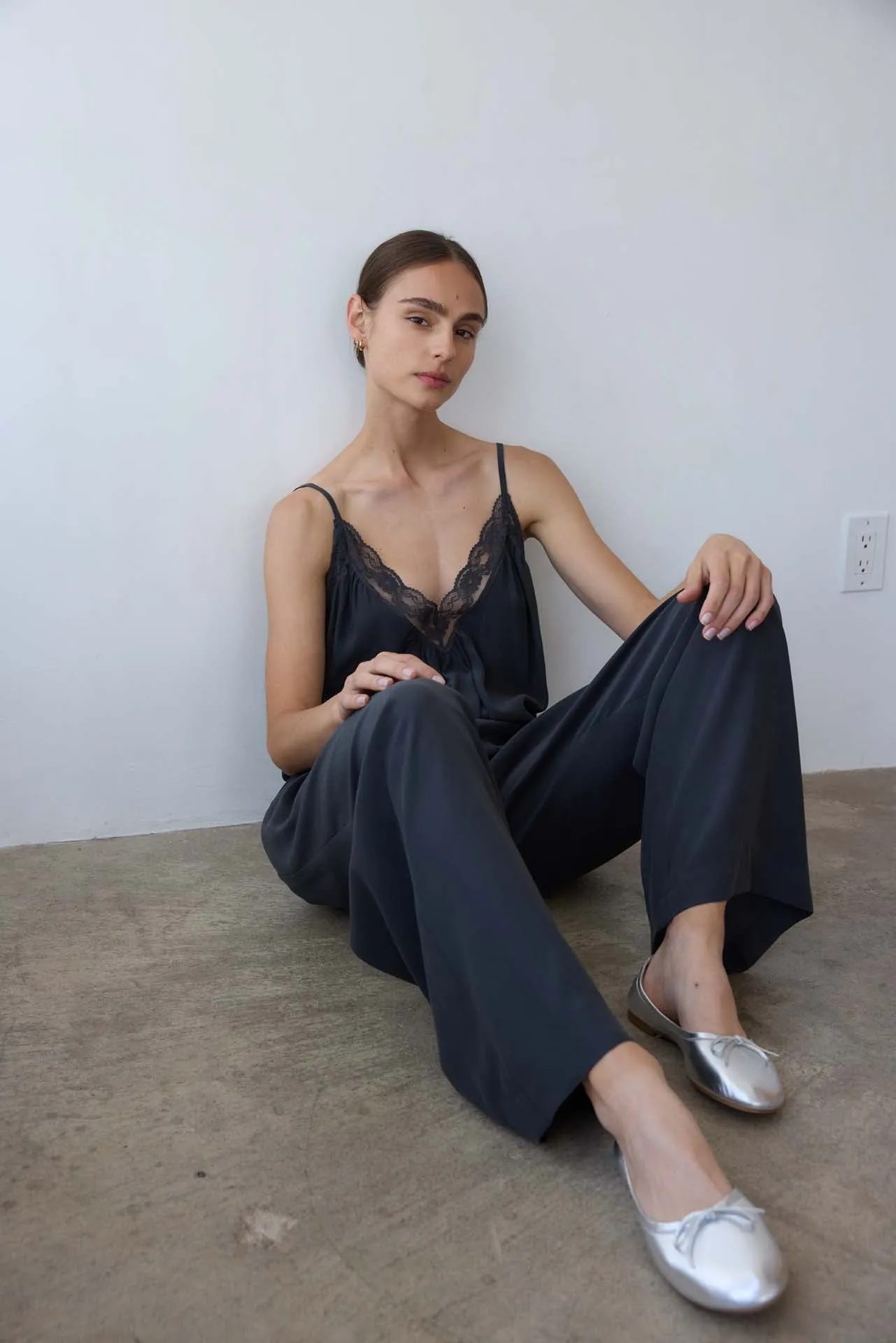 The Deep V Cami in Dark Grey sold by Jamie Haller product image thumbnail 3