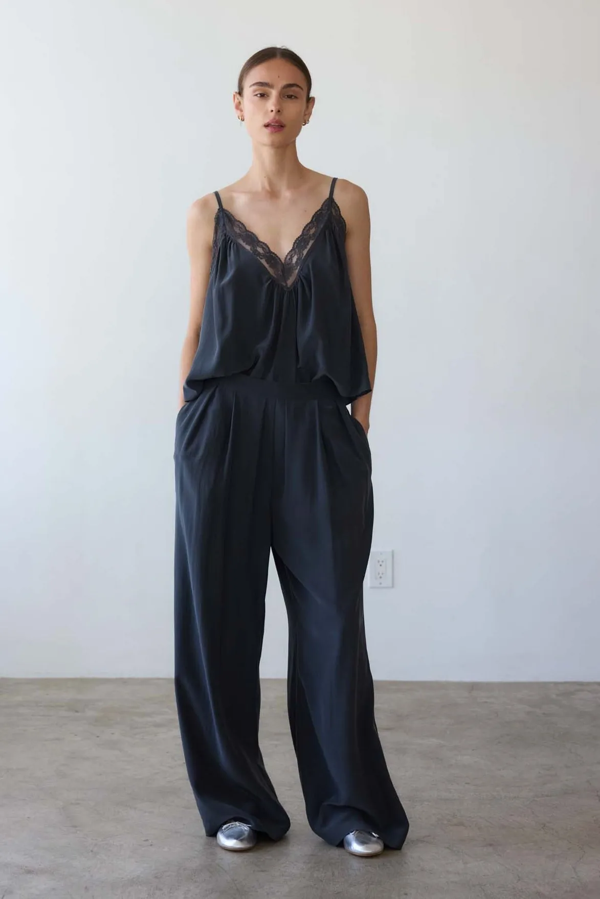 The Deep V Cami in Dark Grey sold by Jamie Haller product image thumbnail 2