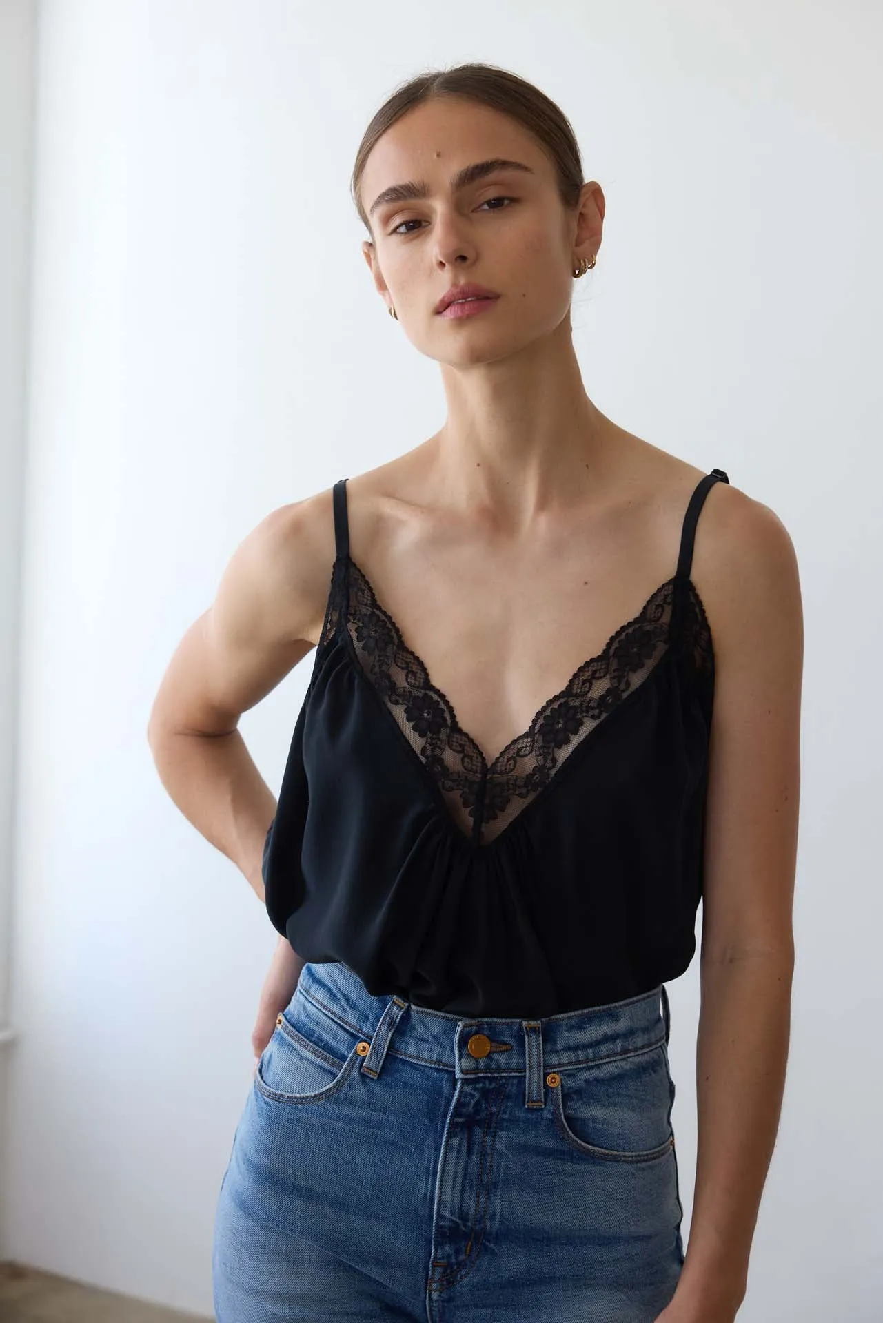 The Deep V Cami in Black sold by Jamie Haller product image thumbnail 2