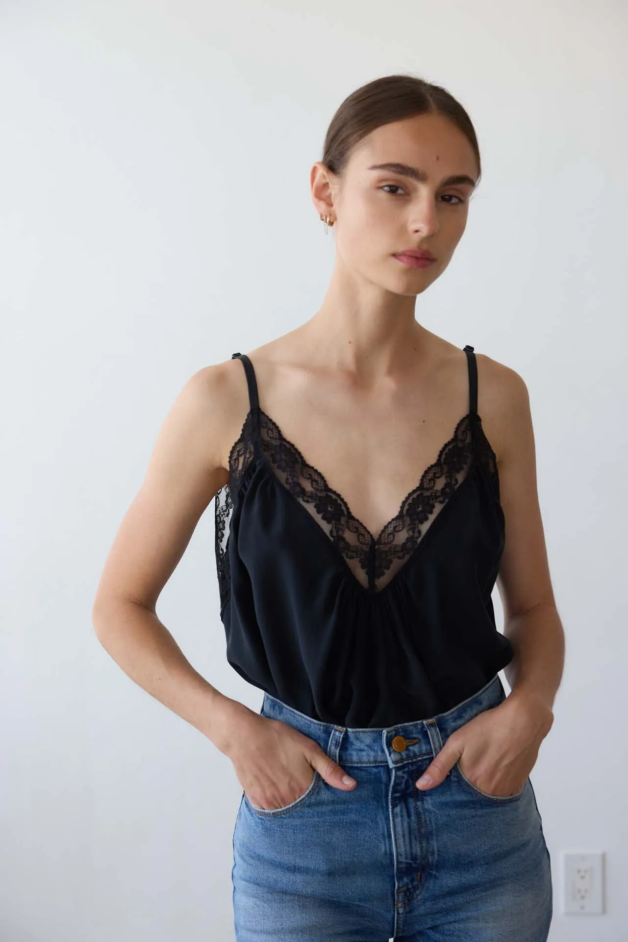 The Deep V Cami in Black sold by Jamie Haller product image thumbnail 5