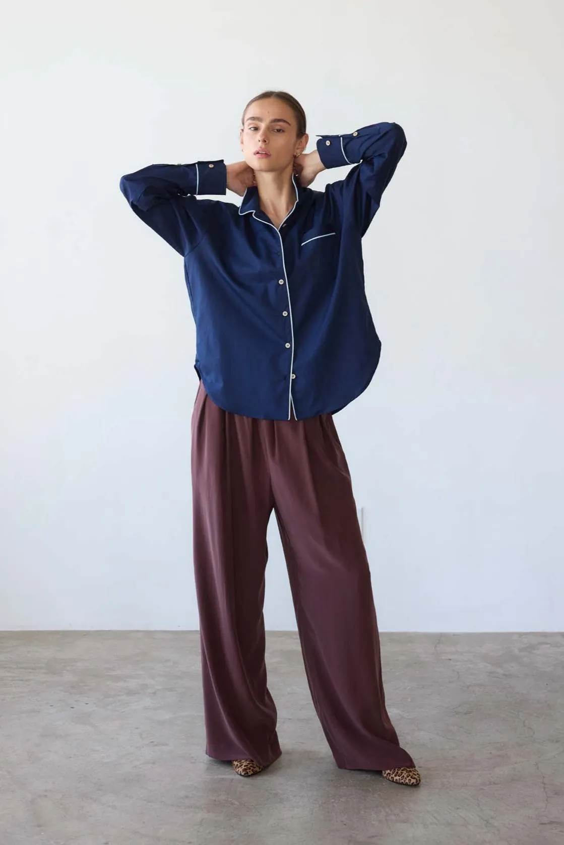 The Lounge Pant in Burgundy sold by Jamie Haller product image thumbnail 2