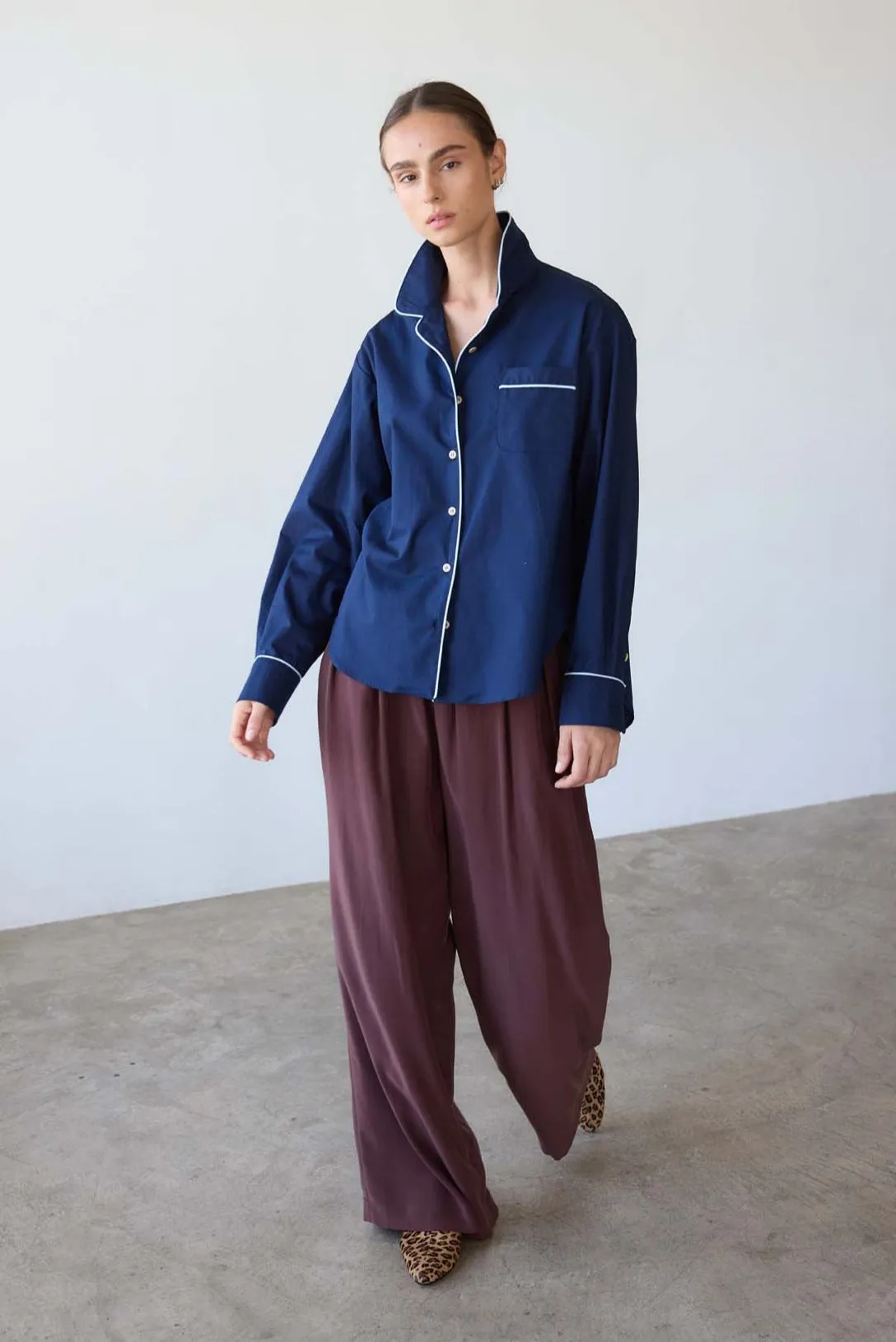 The Lounge Pant in Burgundy sold by Jamie Haller