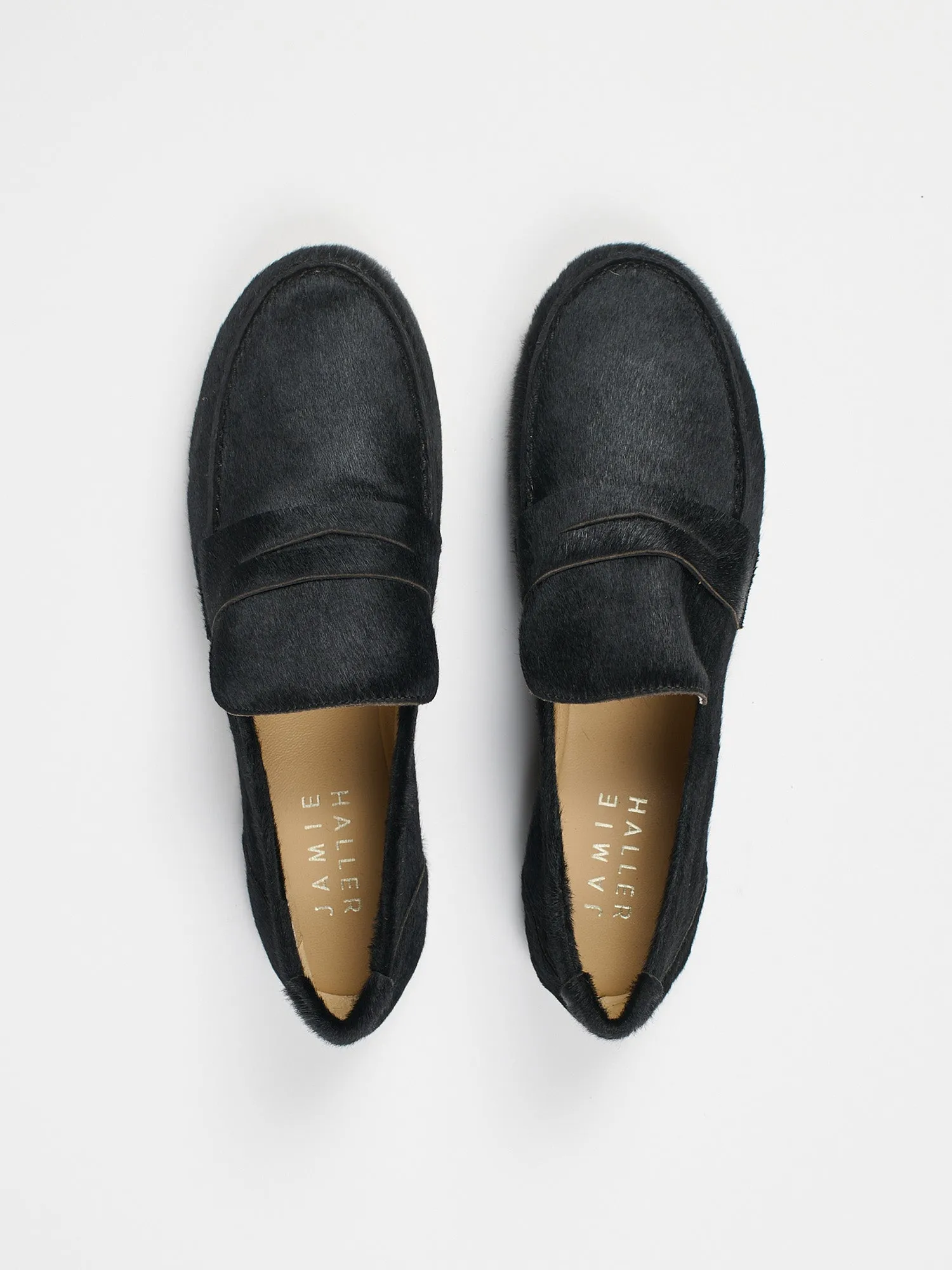 The Penny Loafer in Ponyhair Black sold by Jamie Haller