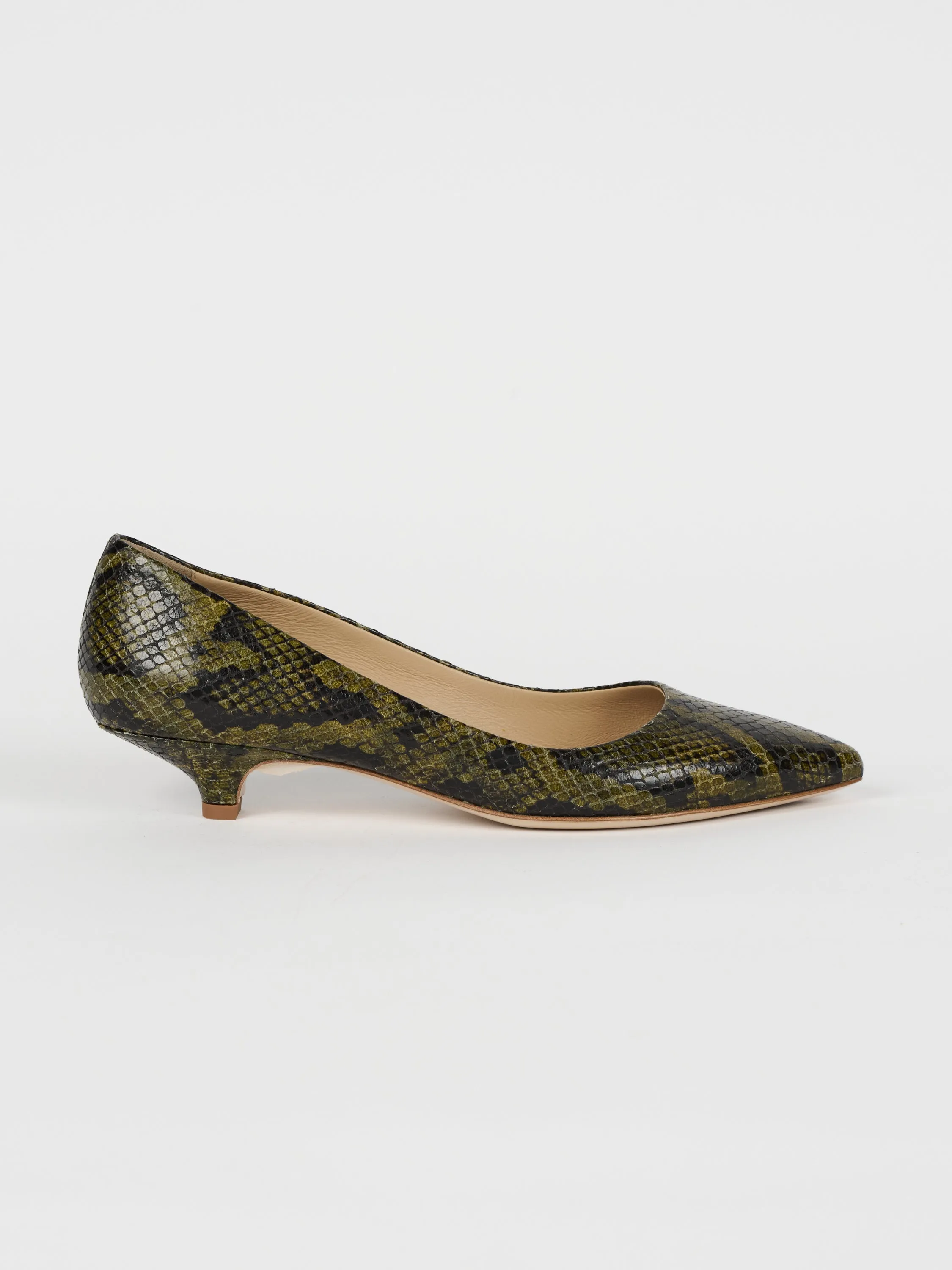The Kitty Point Heel in Olive Snake sold by Jamie Haller product image thumbnail 3