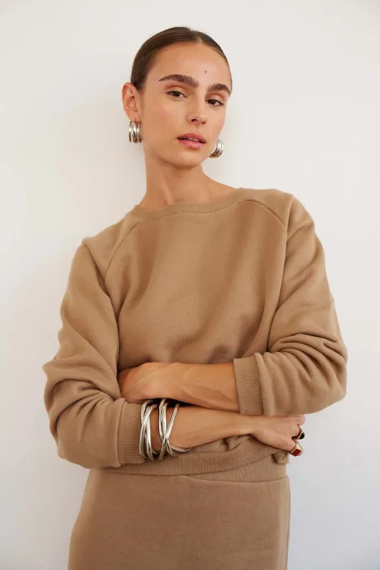 The Daily Sweatshirt in Camel made by Jamie Haller
