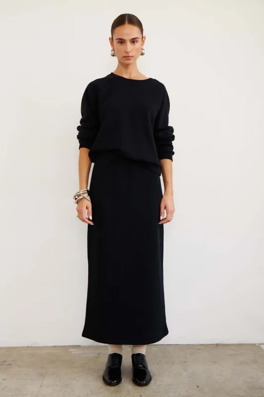 The Sweatshirt Skirt in Black sold by Jamie Haller