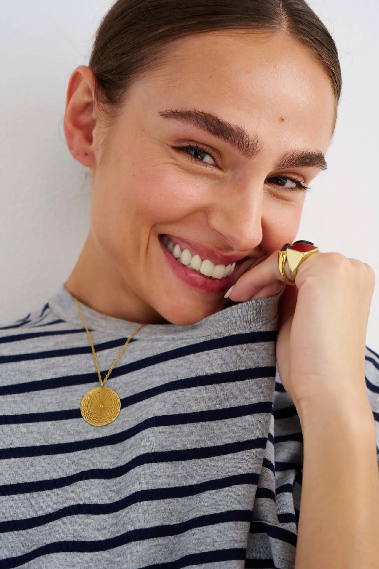 The Boxy Tee in Heather Navy Stripe sold by Jamie Haller product image thumbnail 2