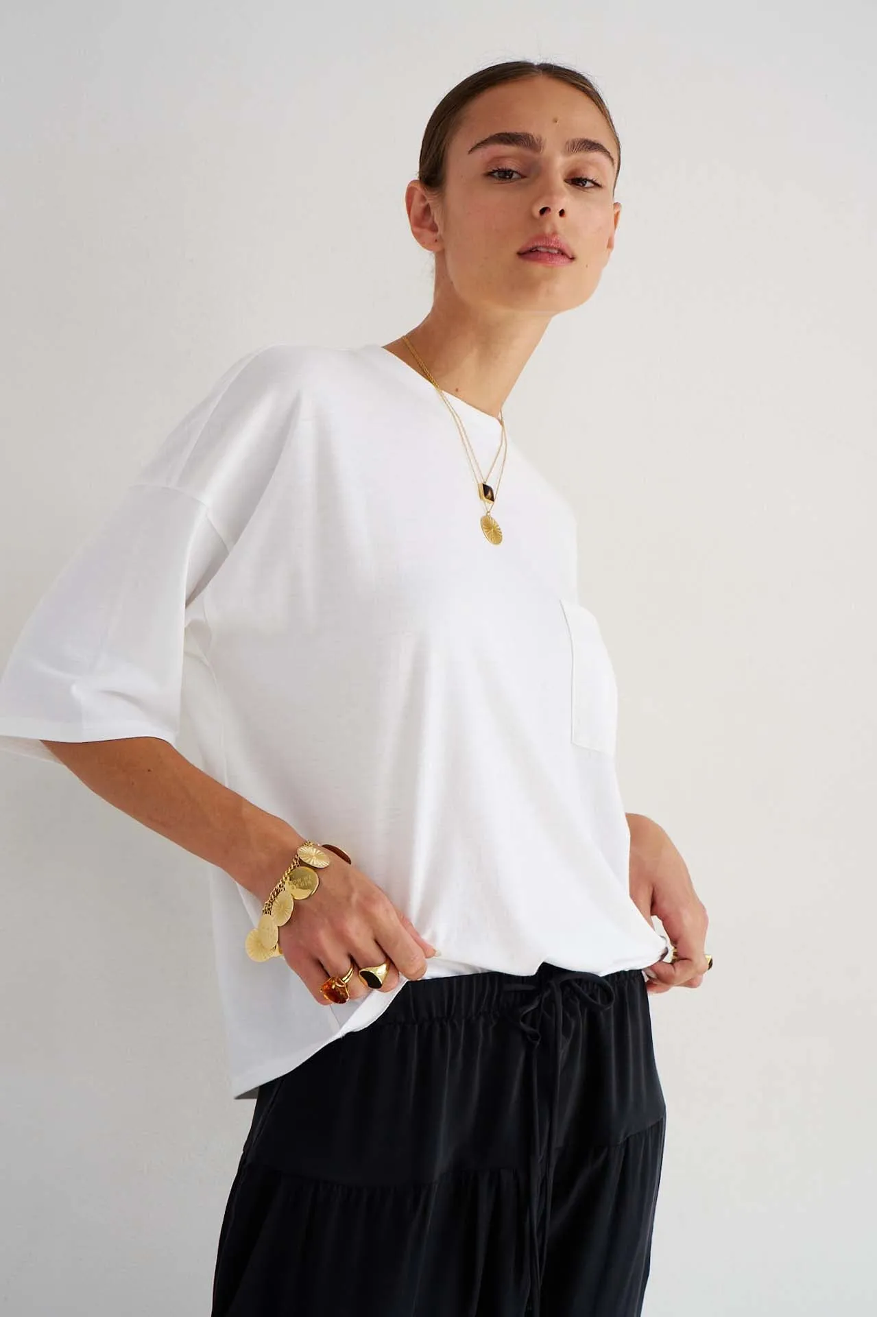The Boxy Tee in White sold by Jamie Haller product image thumbnail 4