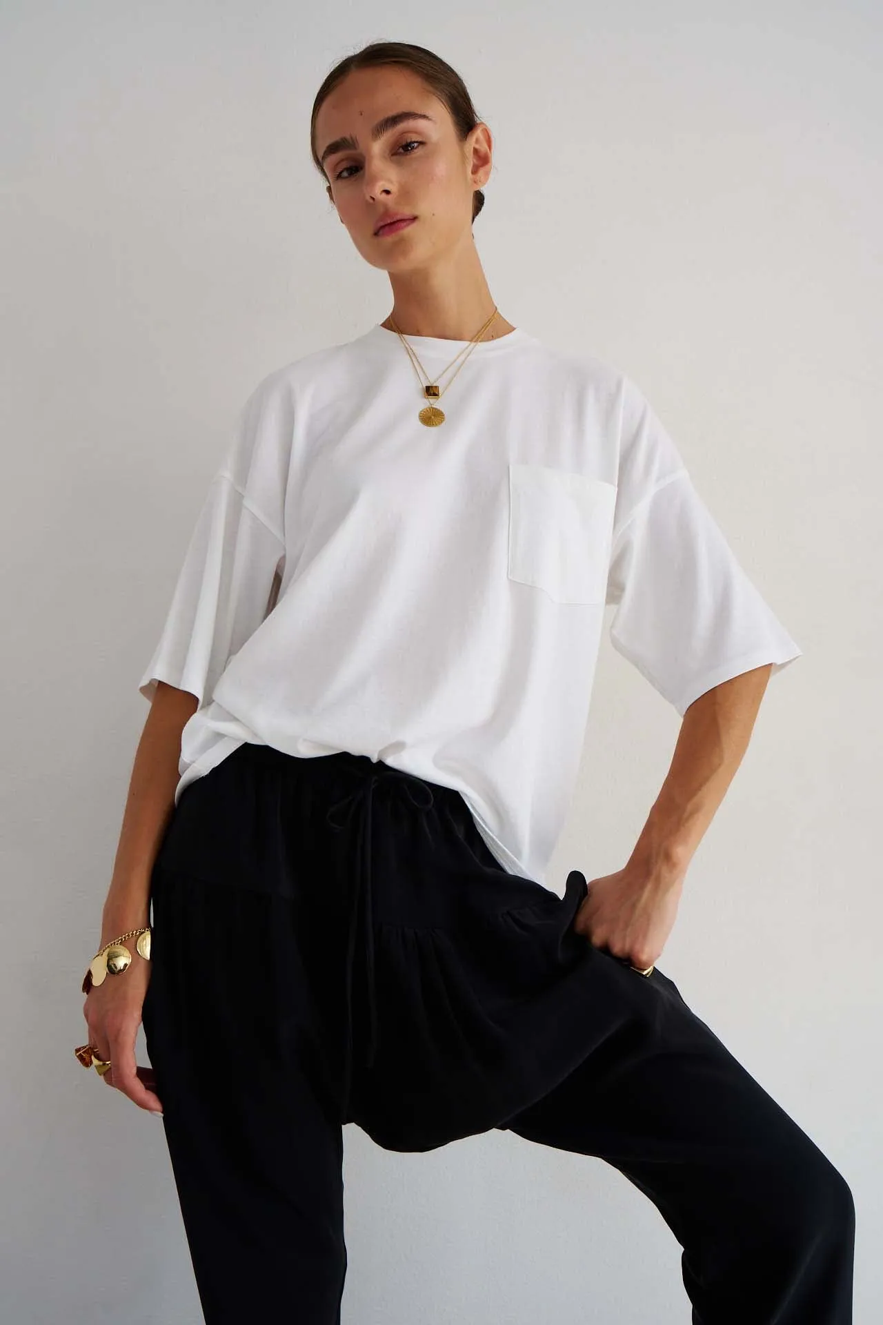 The Boxy Tee in White sold by Jamie Haller