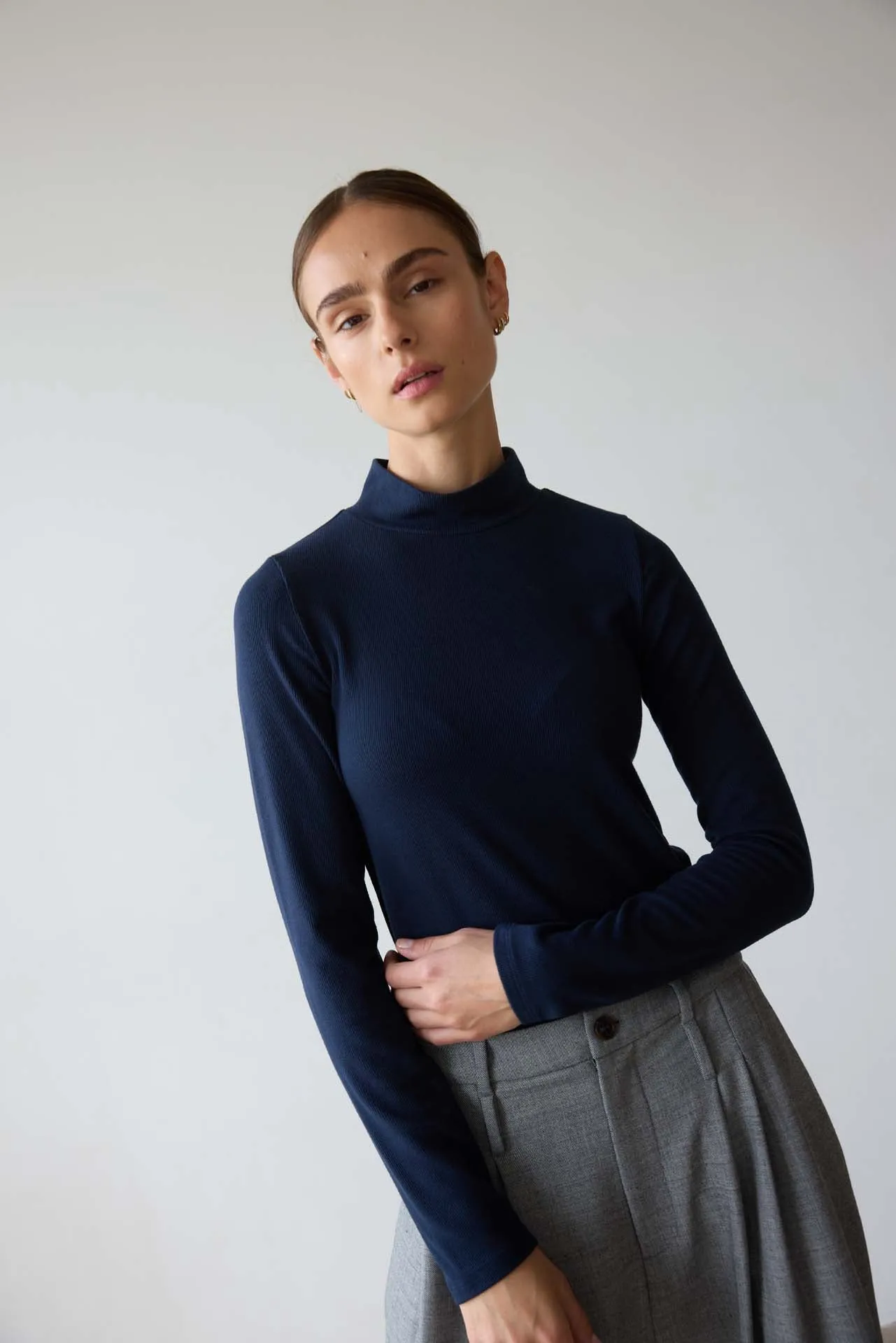 The Mock Neck in Navy sold by Jamie Haller product image thumbnail 4
