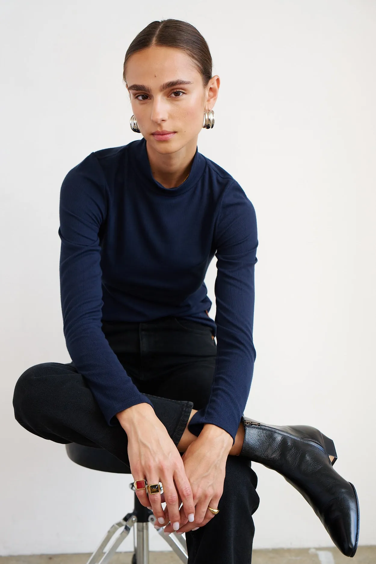 The Mock Neck in Navy sold by Jamie Haller product image thumbnail 2