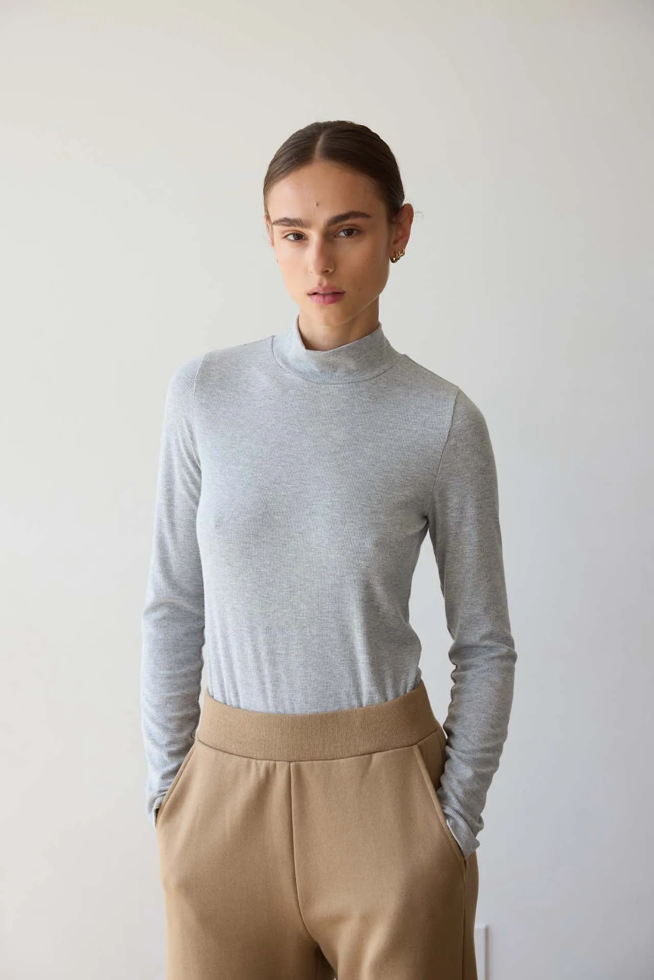 The Mock Neck in Heather Grey sold by Jamie Haller product image thumbnail 5