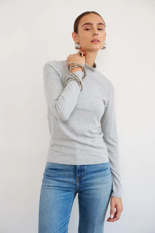 The Mock Neck in Heather Grey sold by Jamie Haller
