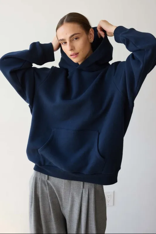 The Pullover Hoodie in Navy sold by Jamie Haller
