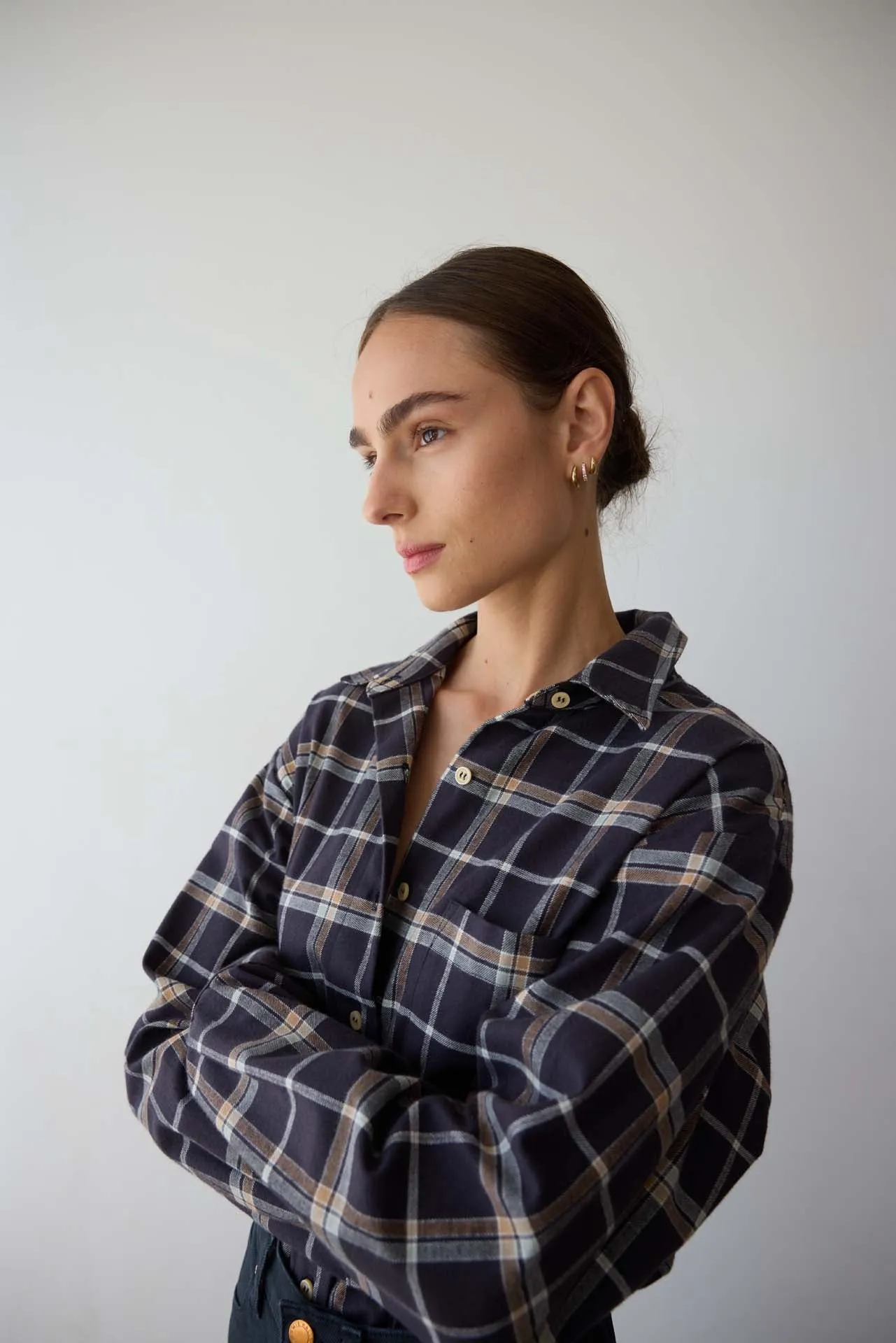 The Weekend Shirt in Charcoal Plaid sold by Jamie Haller product image thumbnail 3