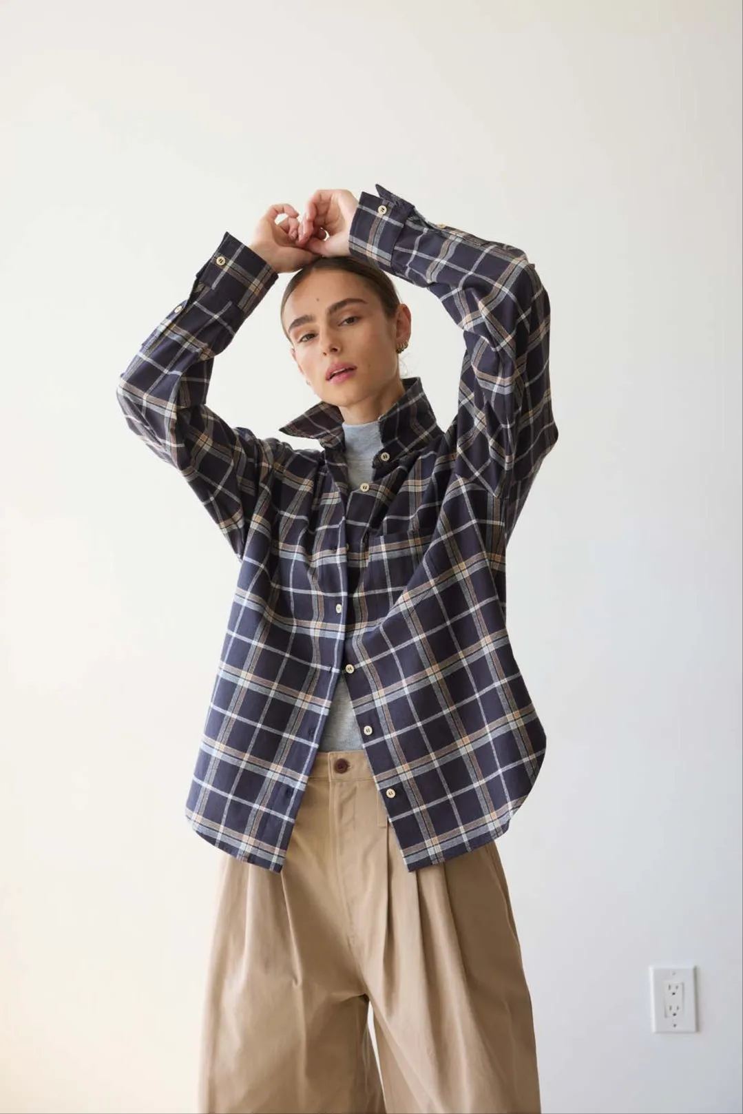 The Weekend Shirt in Charcoal Plaid sold by Jamie Haller product image thumbnail 4