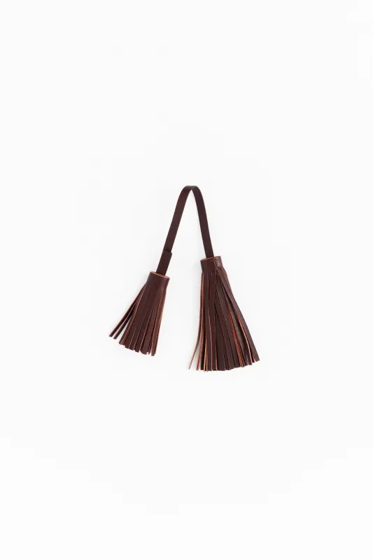 The Fringe Tassel Tie in Oxblood made by Jamie Haller