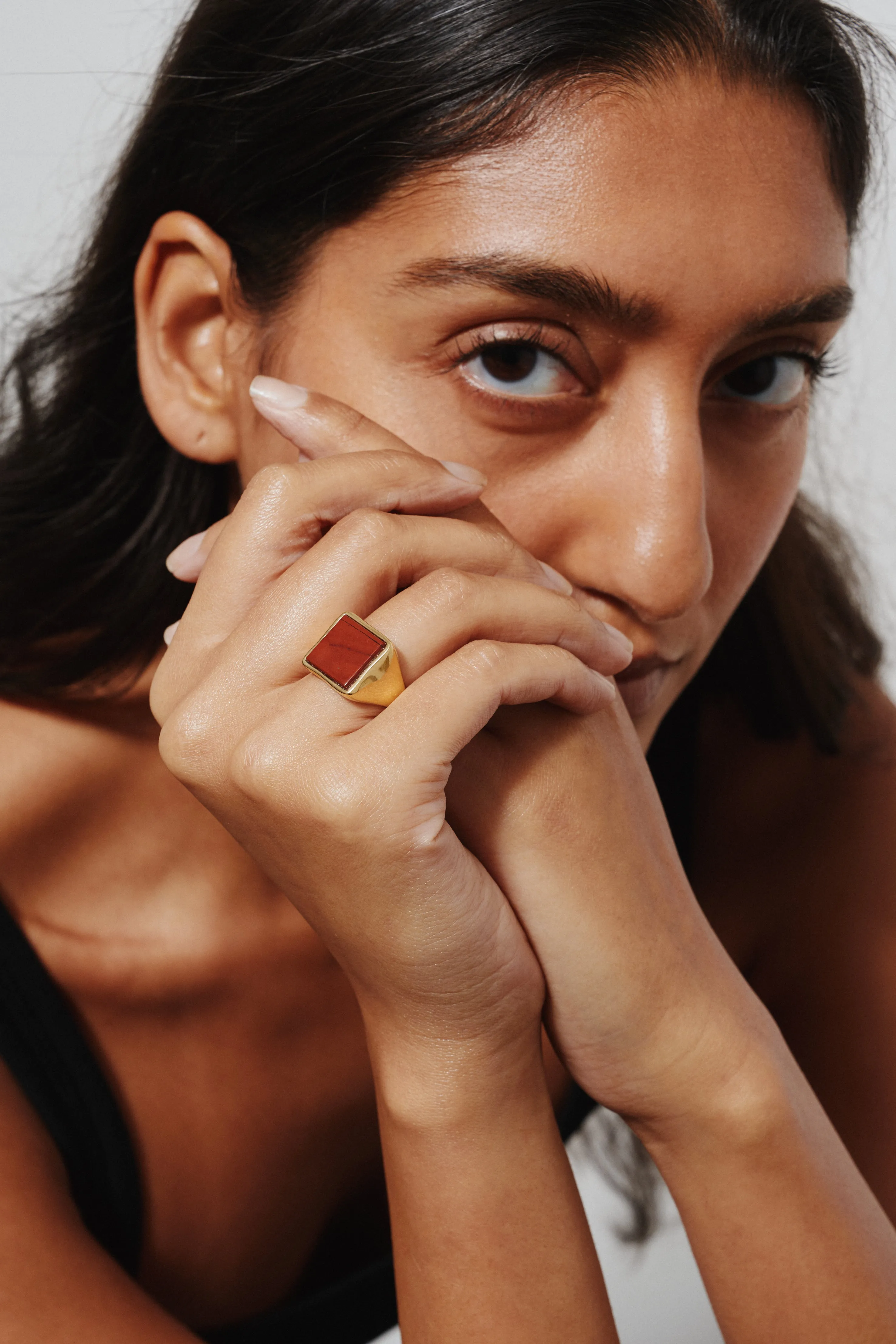 The Nina Flat Signet Ring in Red Jasper sold by Jamie Haller product image thumbnail 2