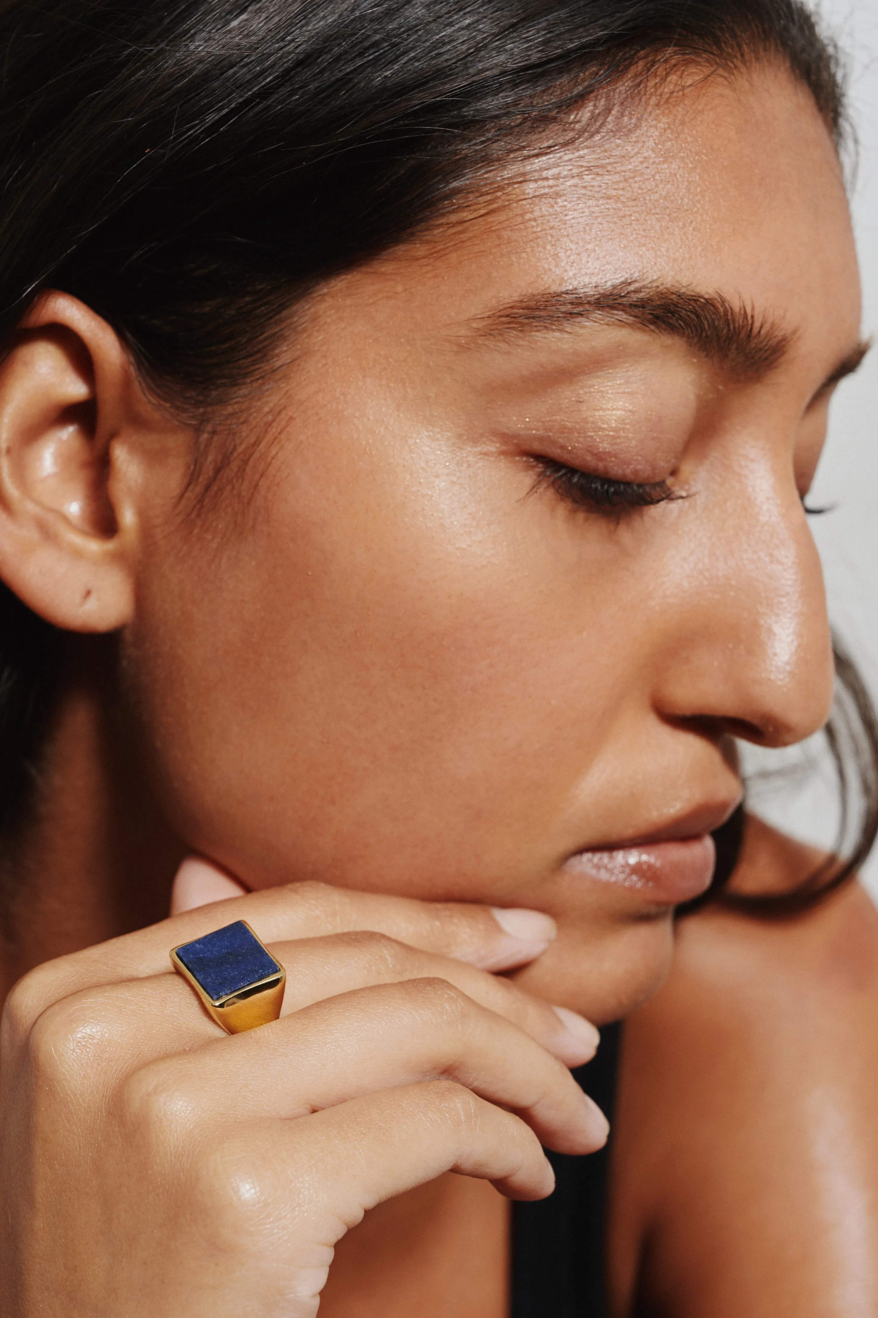 The Nina Flat Signet Ring in Blue Aventurine sold by Jamie Haller product image thumbnail 4