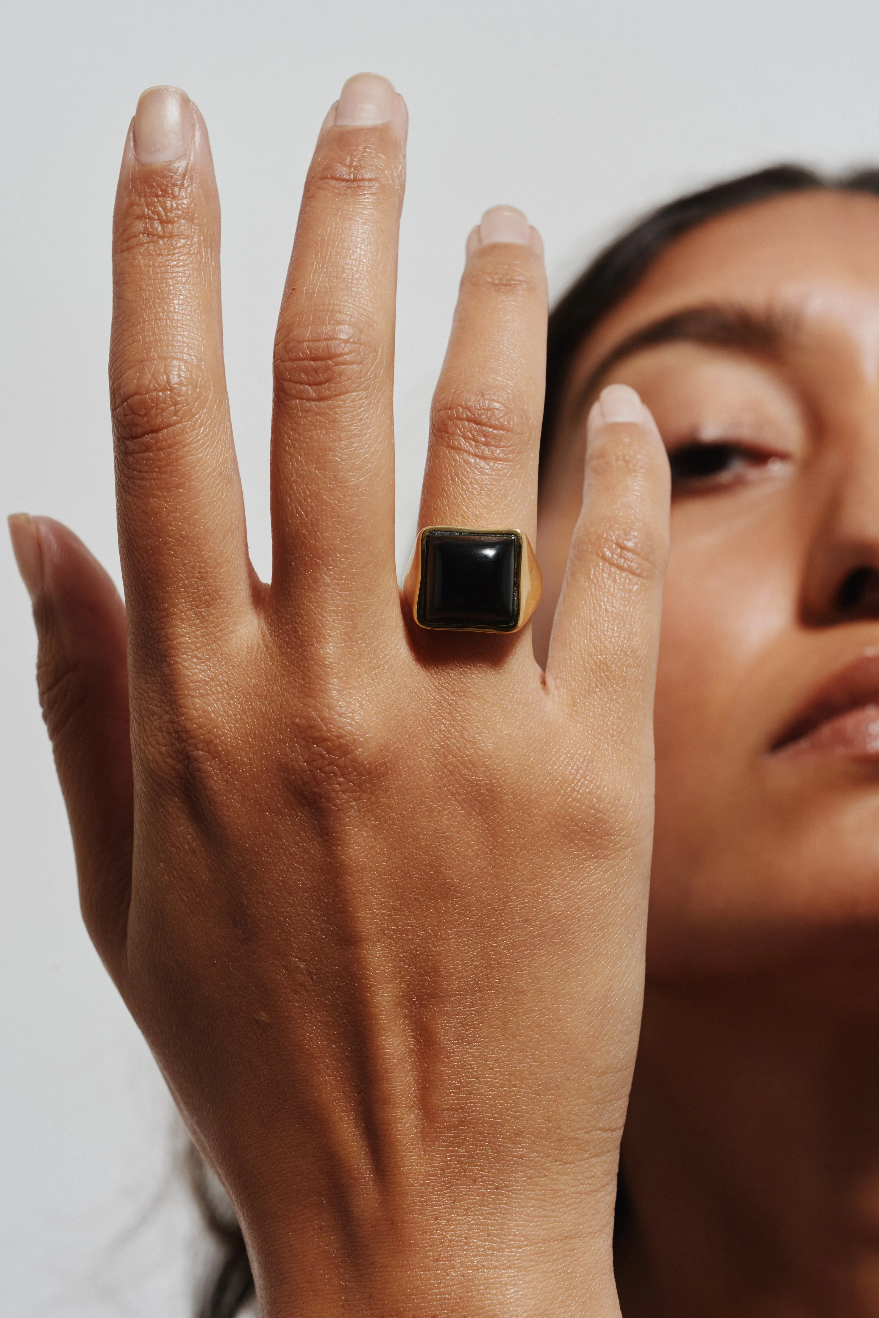The Luques Square Signet Ring in Onyx sold by Jamie Haller product image thumbnail 4