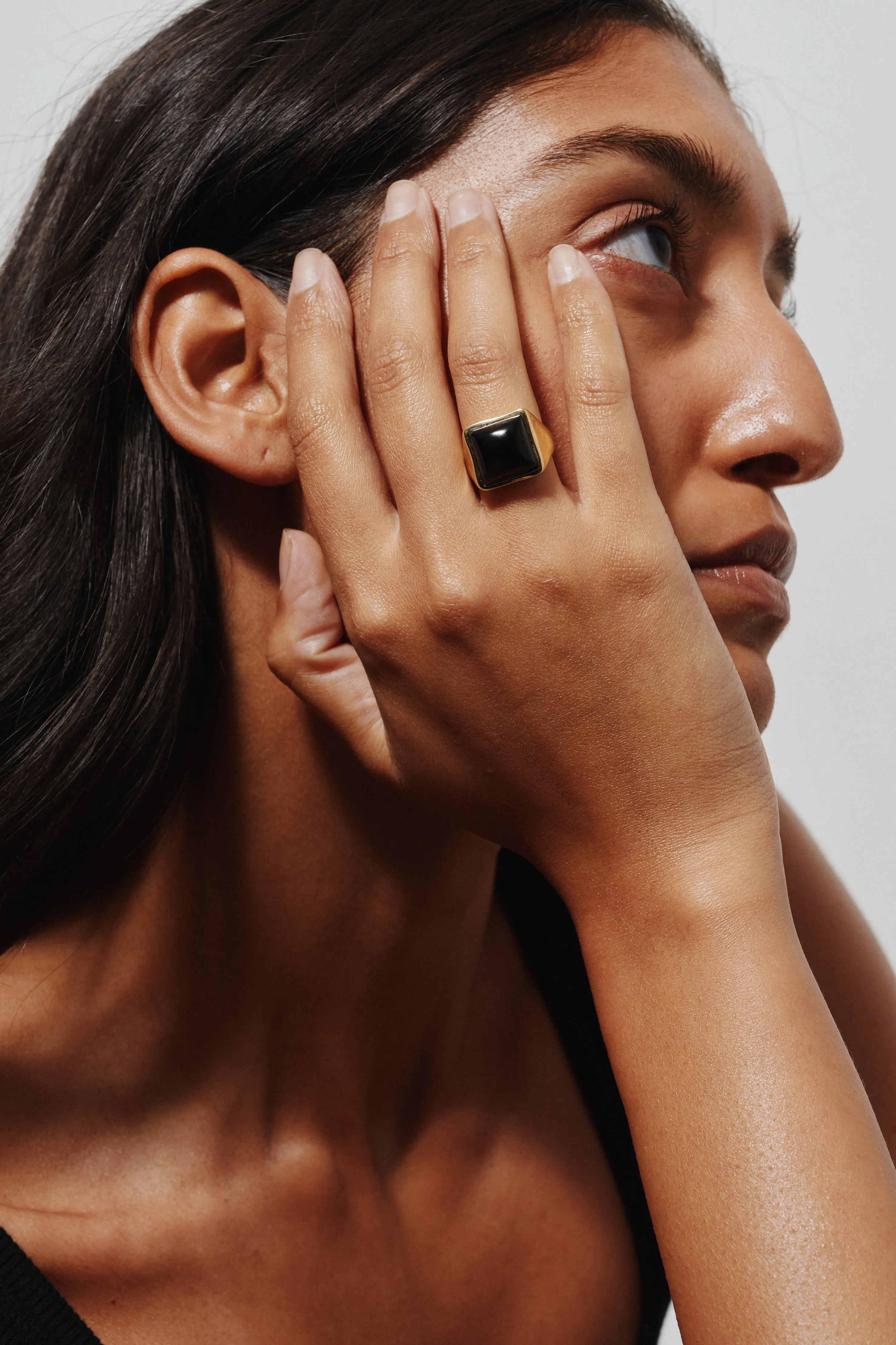 The Luques Square Signet Ring in Onyx sold by Jamie Haller product image thumbnail 2