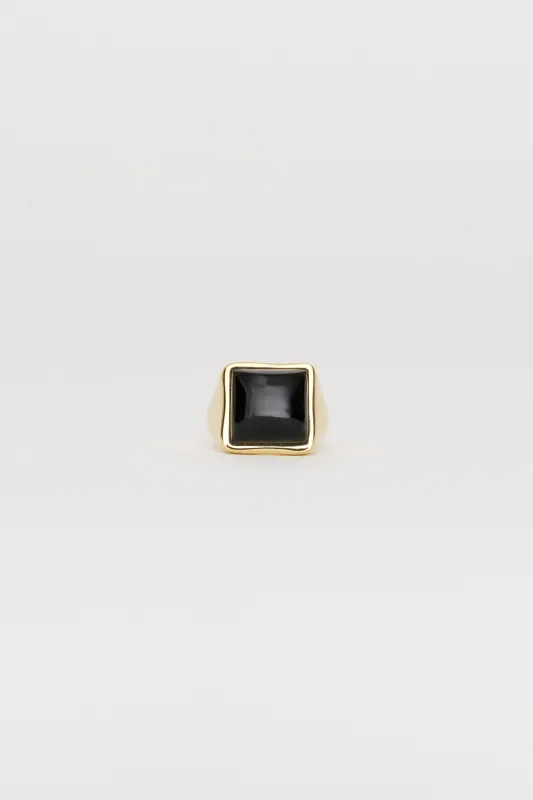 The Luques Square Signet Ring in Onyx made by Jamie Haller