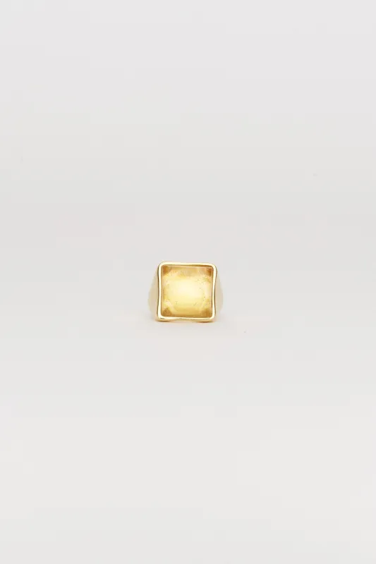The Luques Square Signet Ring in Yellow Citrine made by Jamie Haller
