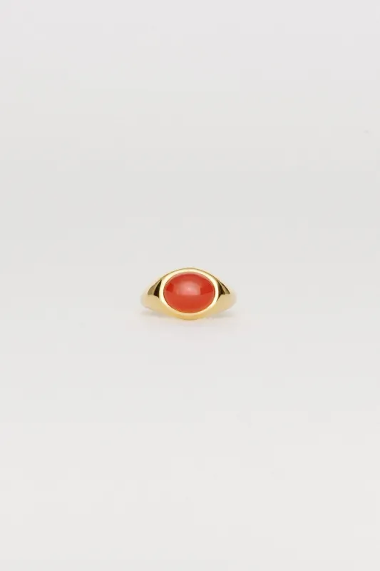The Francis Oval Signet Ring in Carnelian made by Jamie Haller