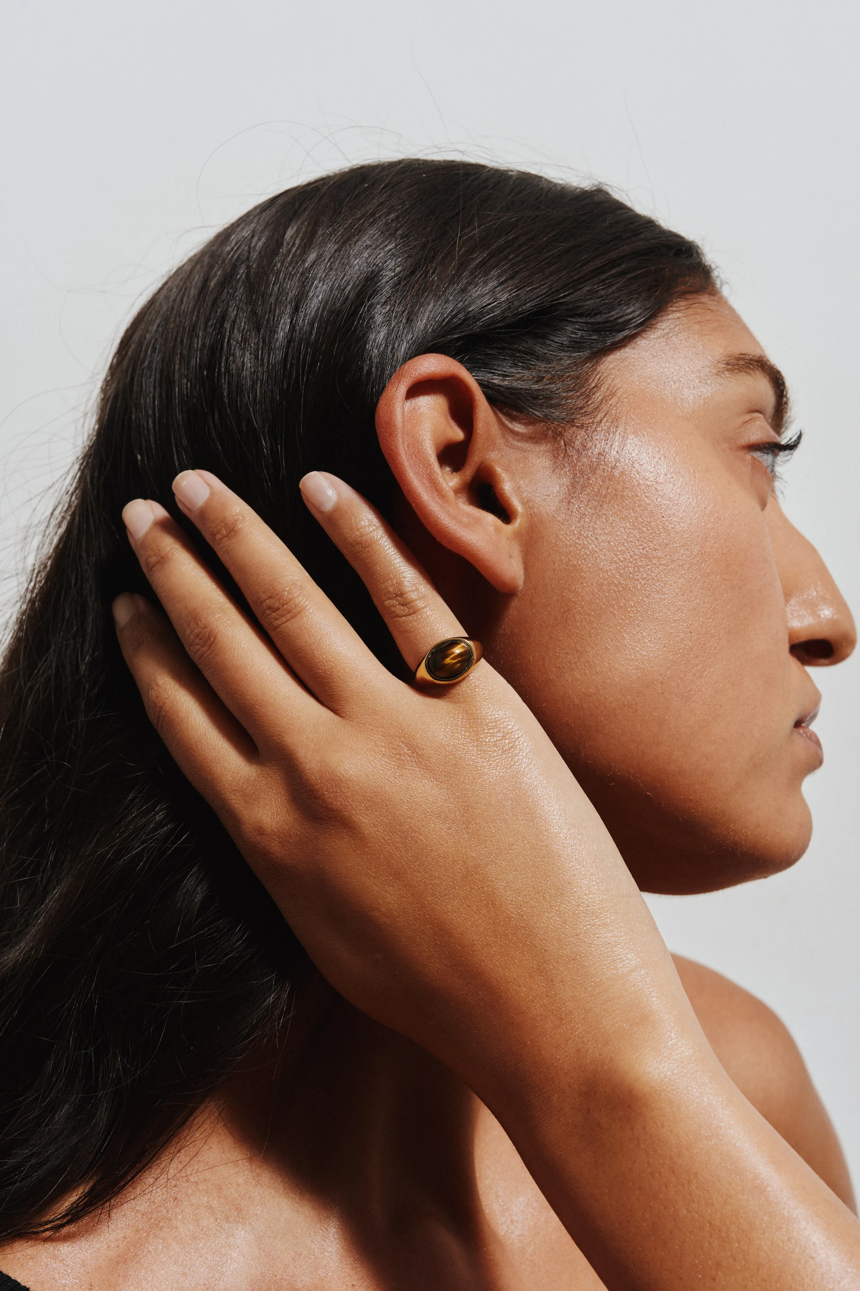 The Francis Oval Signet Ring in Tigers Eye sold by Jamie Haller product image thumbnail 4