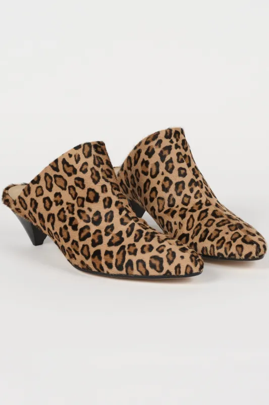 The Trap Clog in Ponyhair Leopard made by Jamie Haller