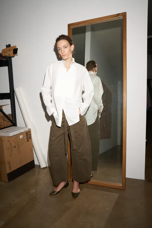 The Karate Pant in Military Green sold by Jamie Haller