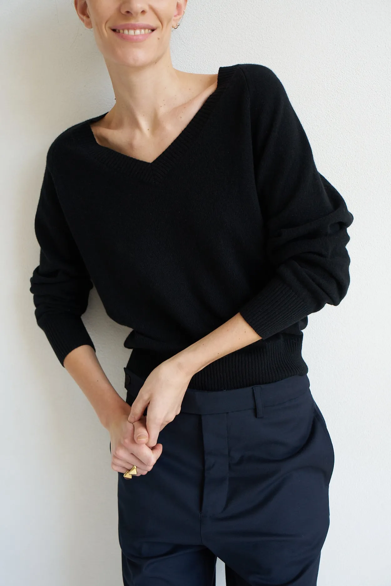 The V Fave Sweater in Black sold by Jamie Haller product image thumbnail 2