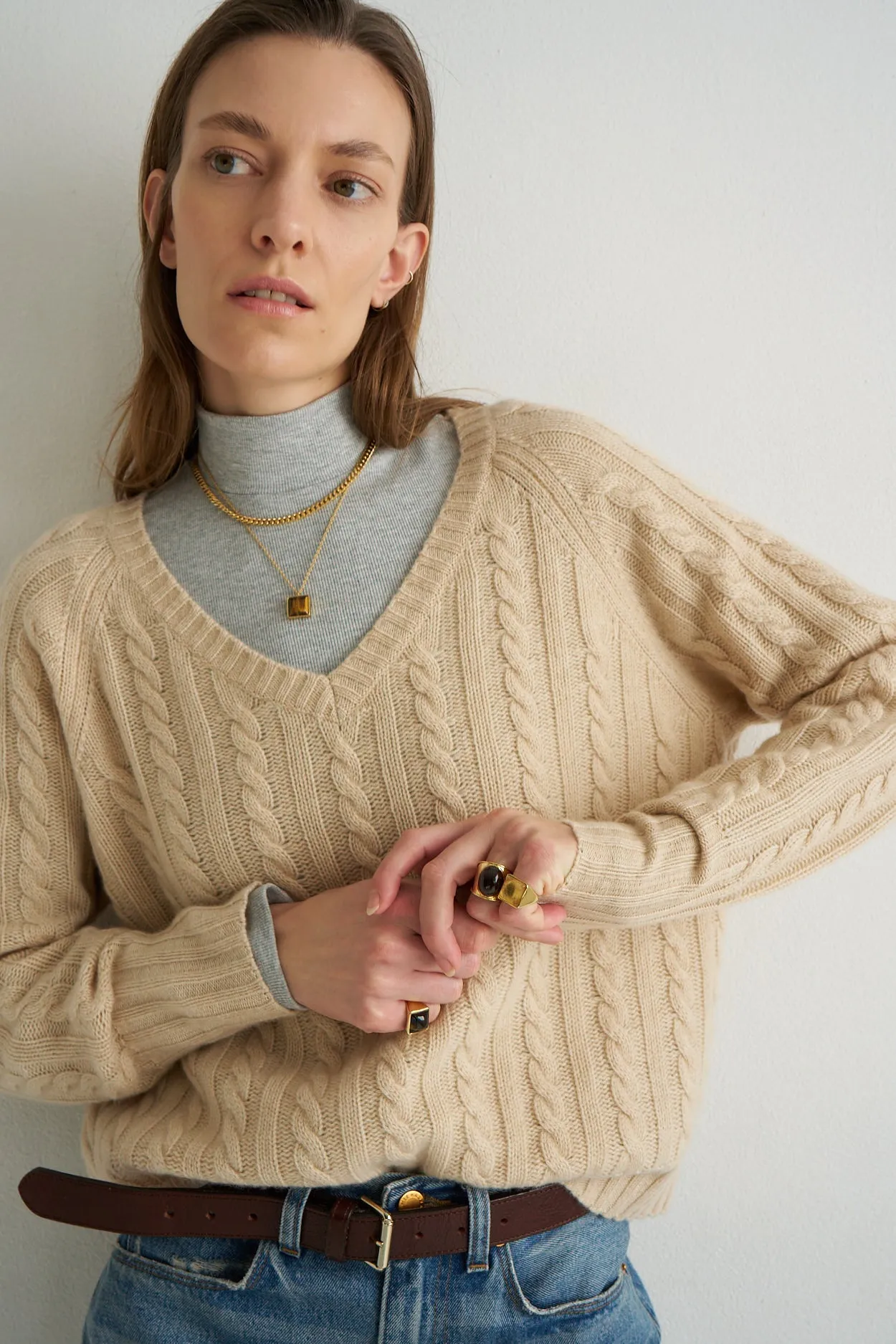 The Cable V Fave in Creme sold by Jamie Haller product image thumbnail 4