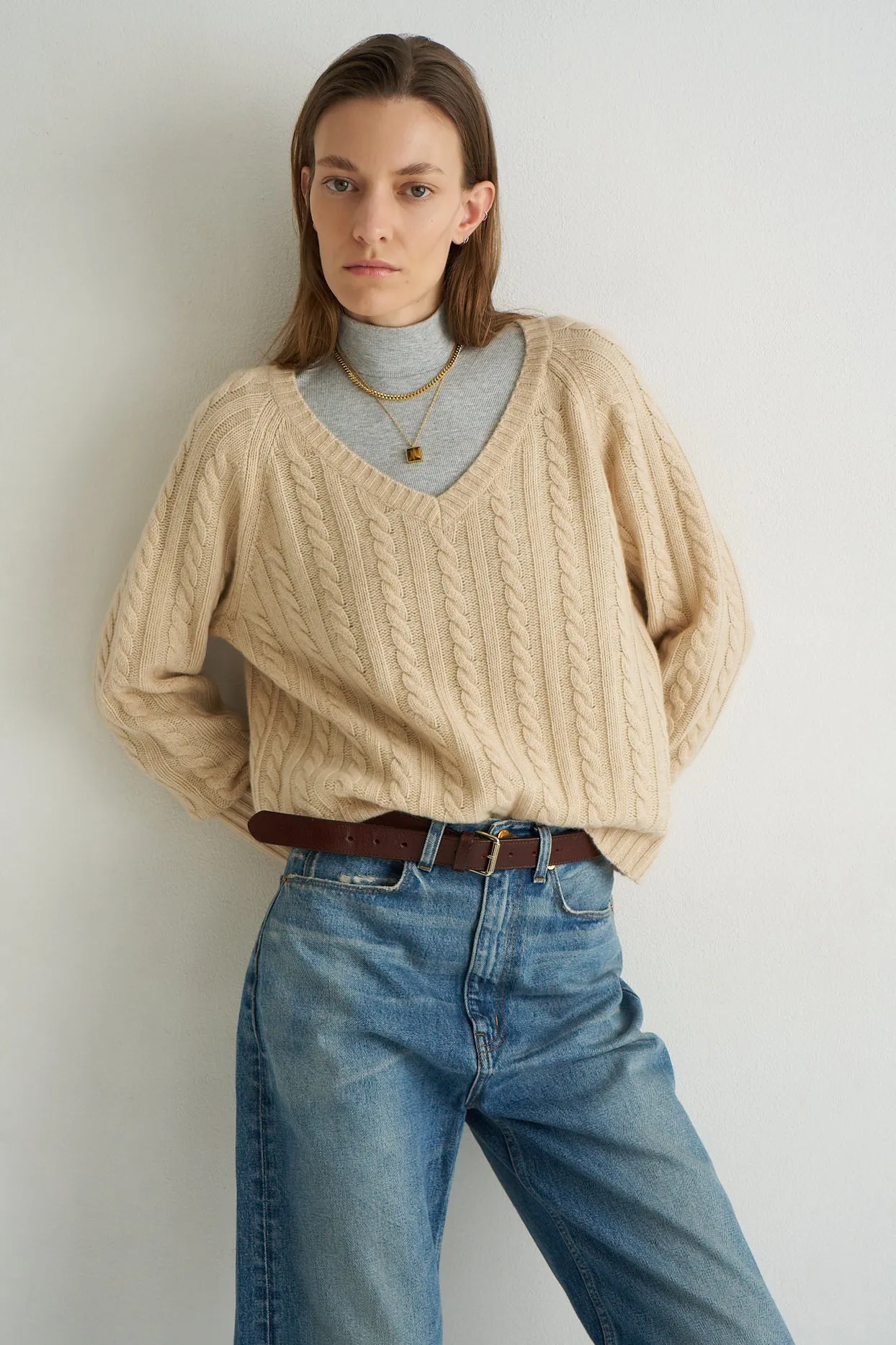 The Cable V Fave in Creme sold by Jamie Haller