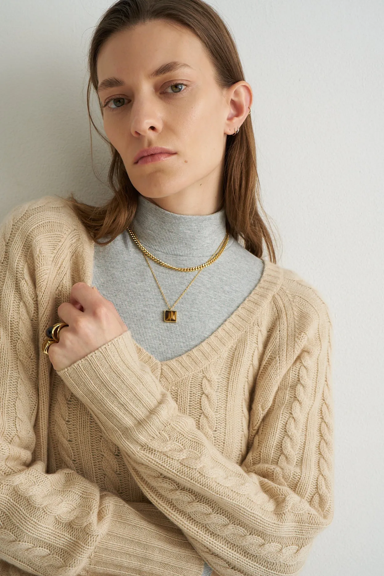 The Cable V Fave in Creme sold by Jamie Haller product image thumbnail 3